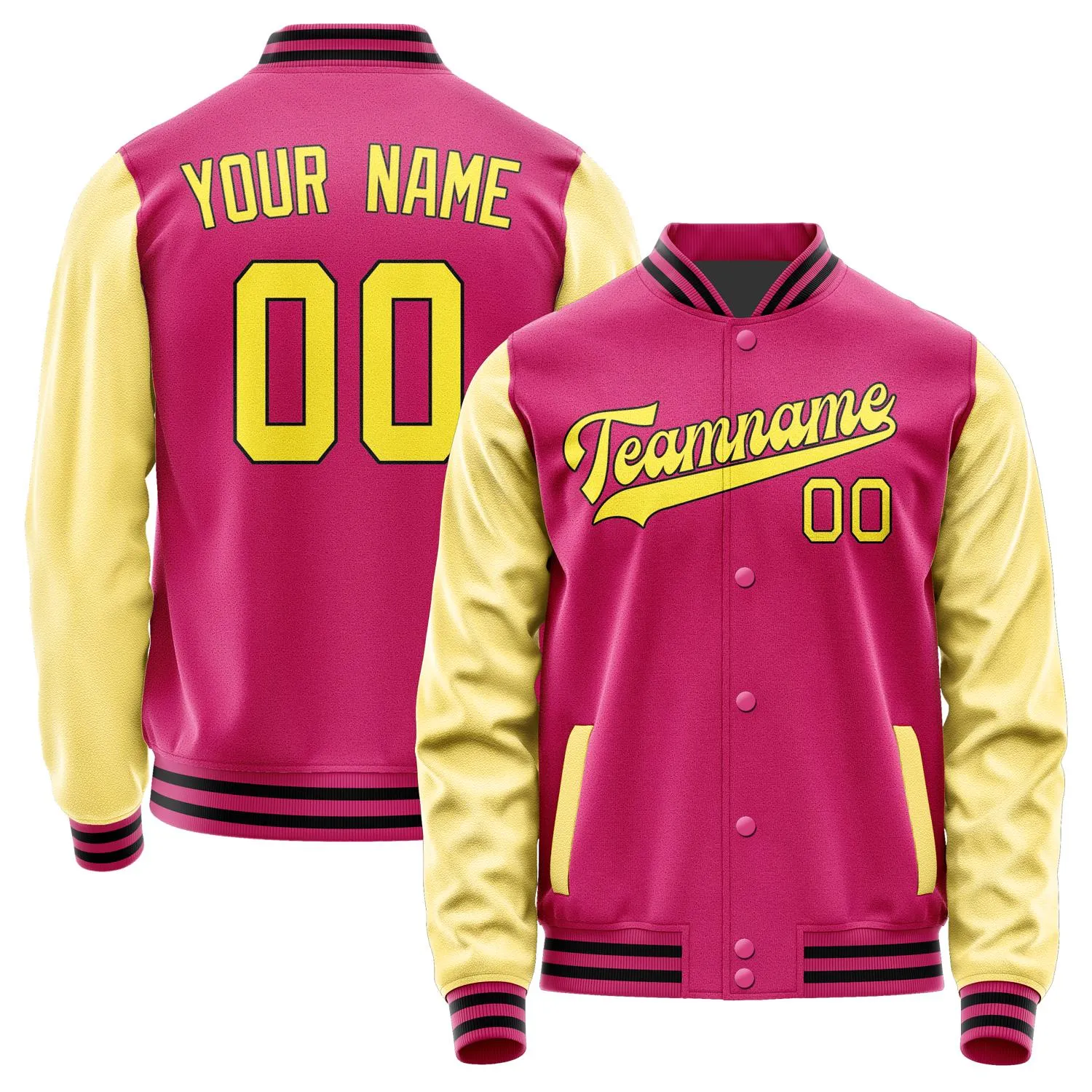 Custom Pink Light Yellow Jacket sold by Tailorly