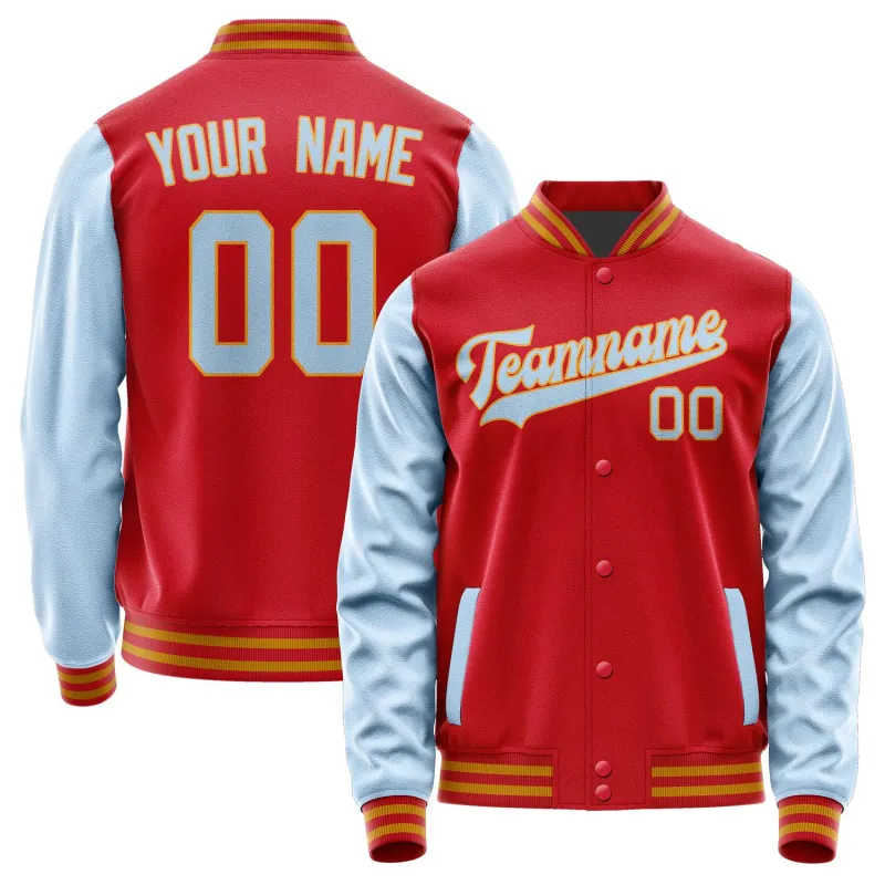 Custom Red Light Blue Jacket sold by Tailorly