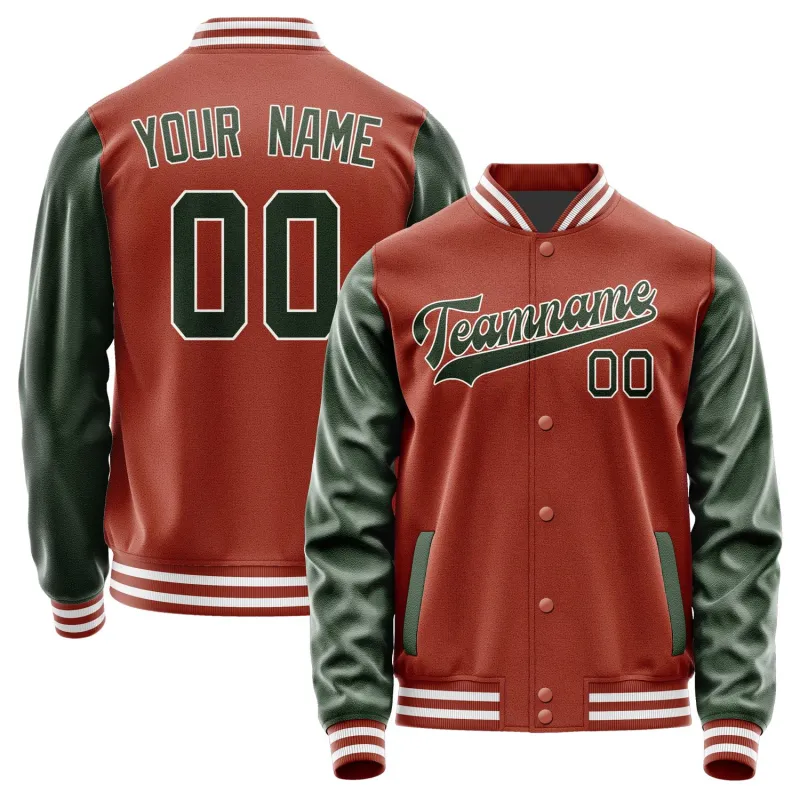 Custom Coral Red Dark Green Jacket sold by Tailorly