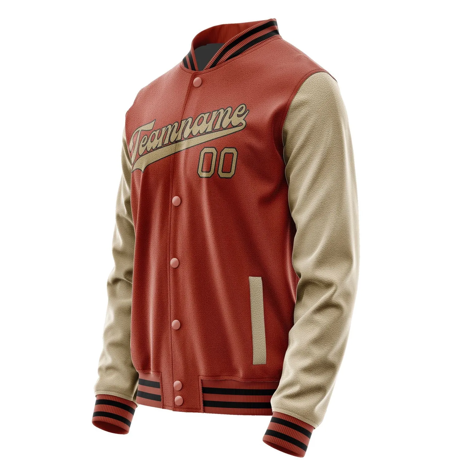 Custom Coral Red Light Khaki Jacket sold by Tailorly product image thumbnail 2