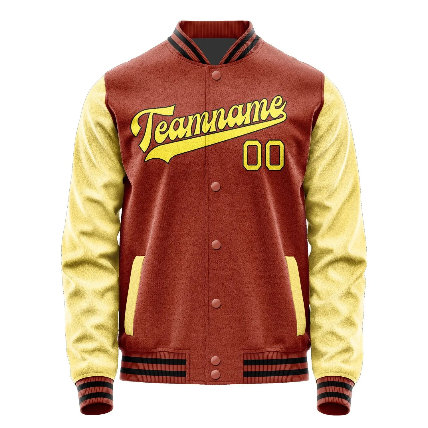 Custom Coral Red Light Yellow Jacket sold by Tailorly product image thumbnail 4