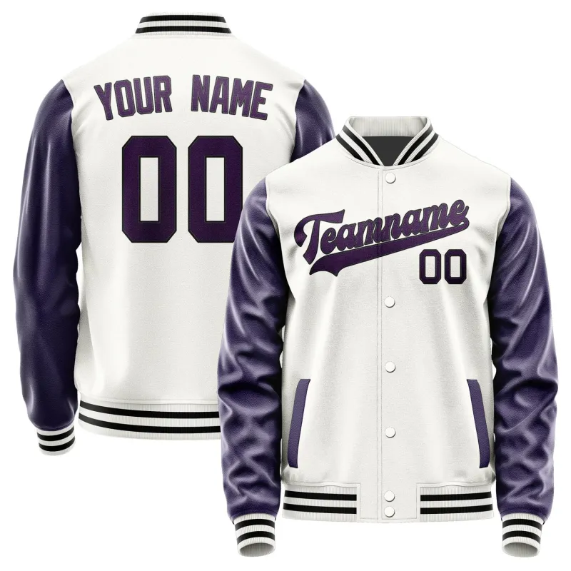 Custom White Purple Jacket sold by Tailorly