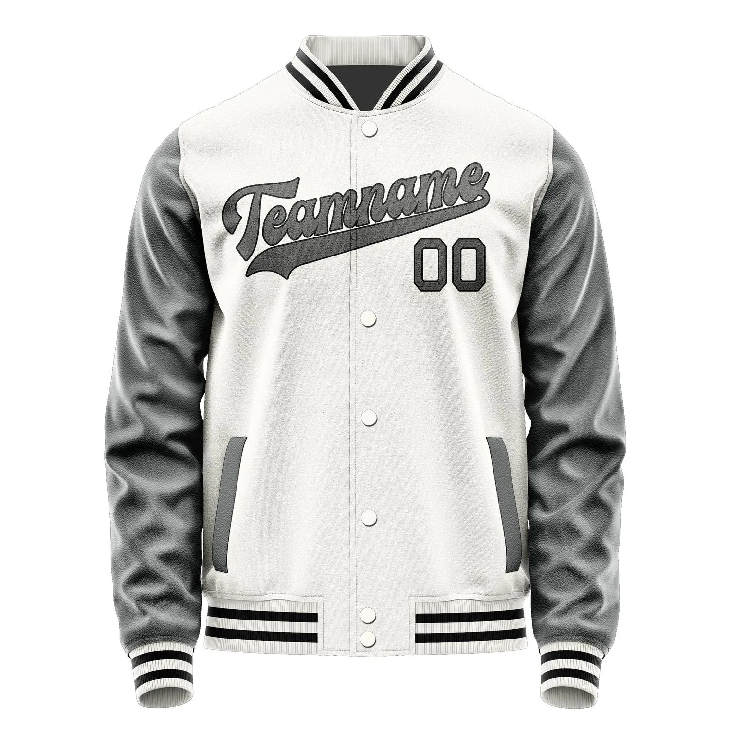 Custom White Dark Grey Jacket sold by Tailorly product image thumbnail 4