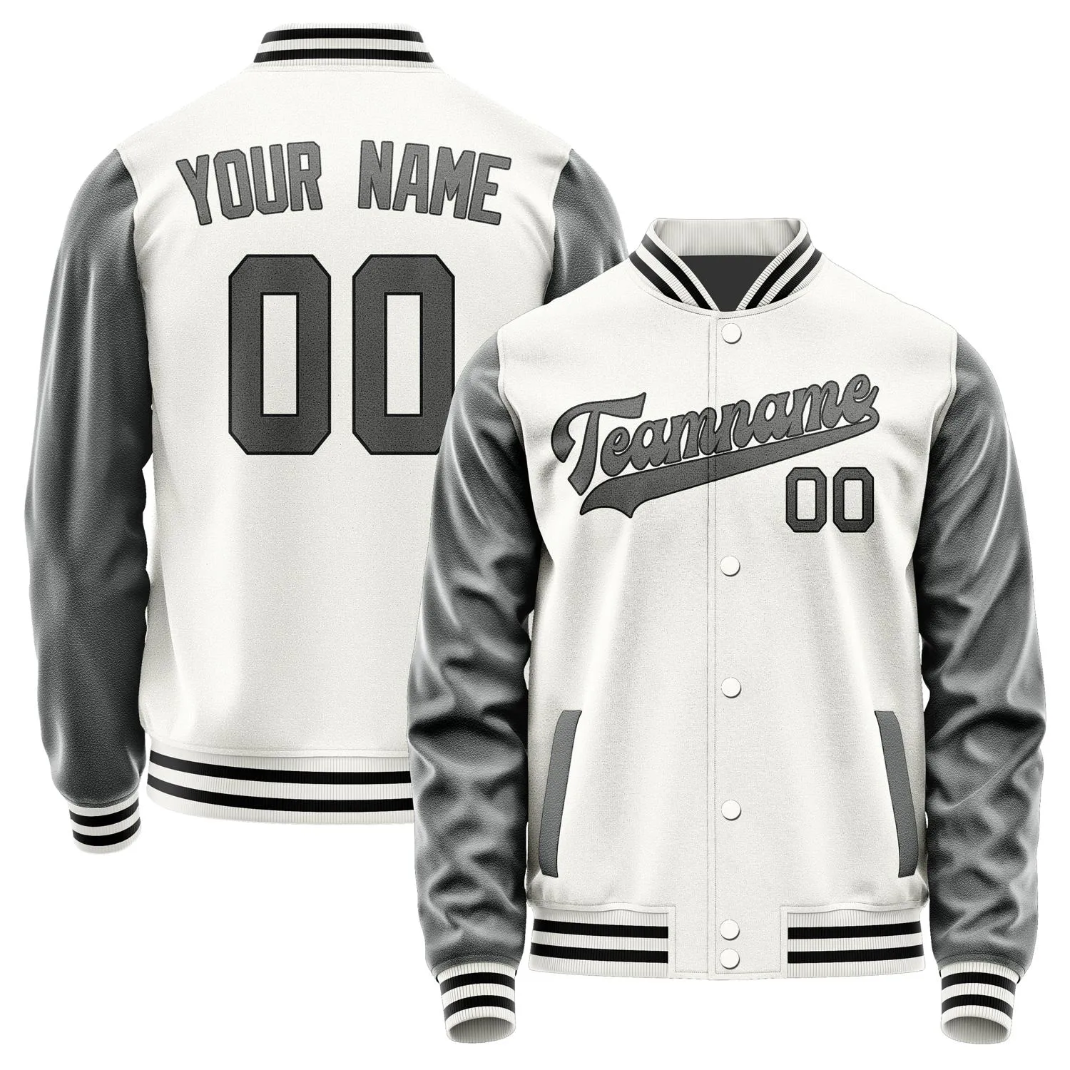 Custom White Dark Grey Jacket sold by Tailorly