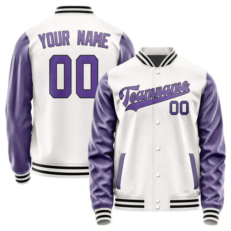 Custom White Light Purple Jacket sold by Tailorly