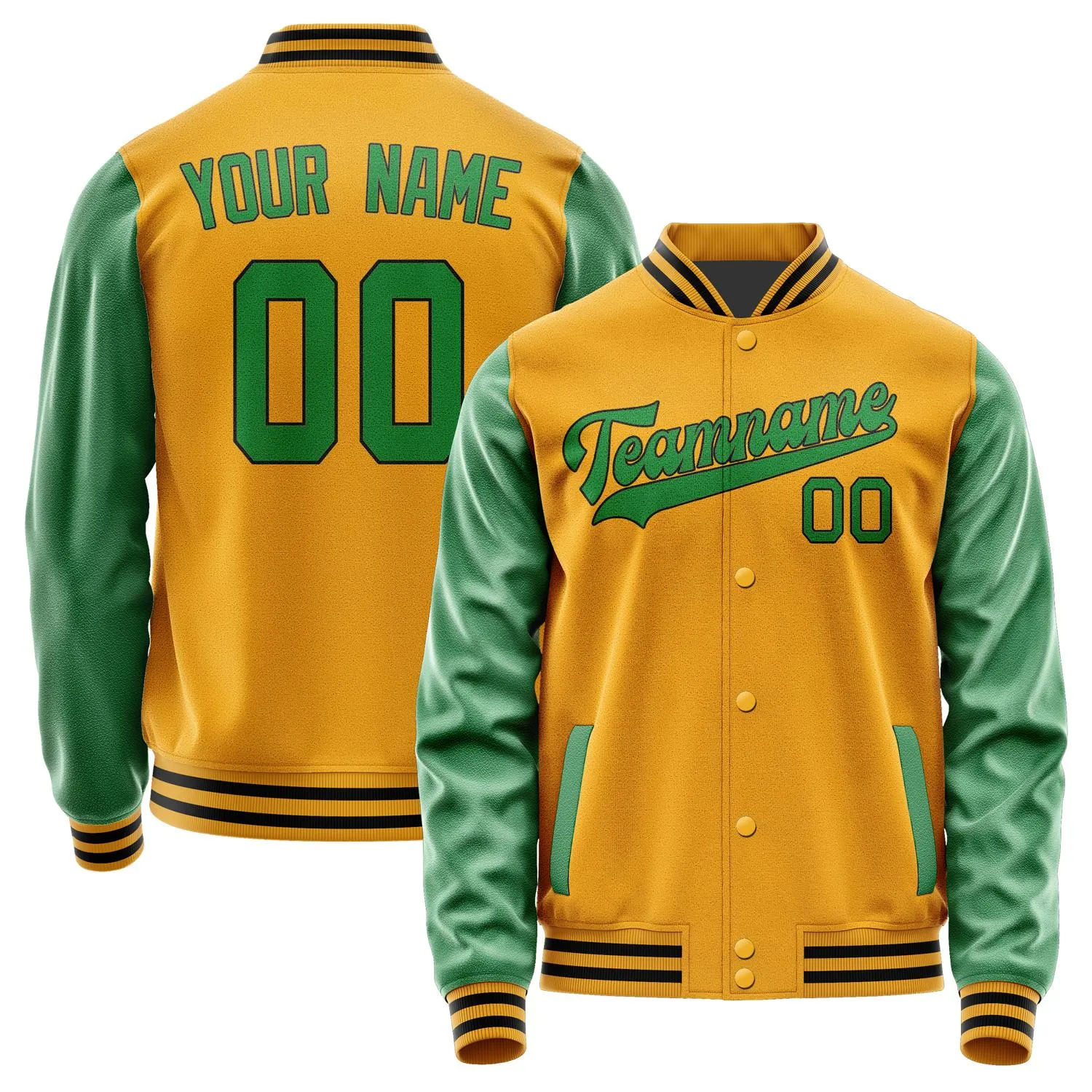 Custom Yellow Emerald Green Jacket sold by Tailorly