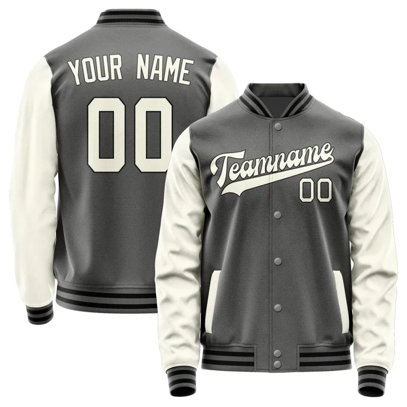 Custom Dark Grey Cream Jacket sold by Tailorly