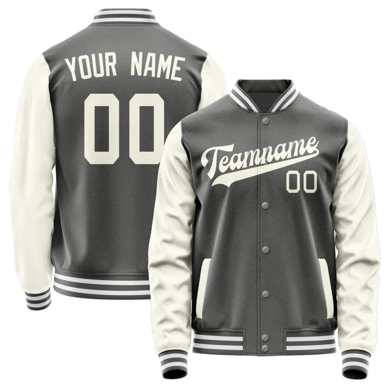 Custom Dark Grey Cream Jacket sold by Tailorly