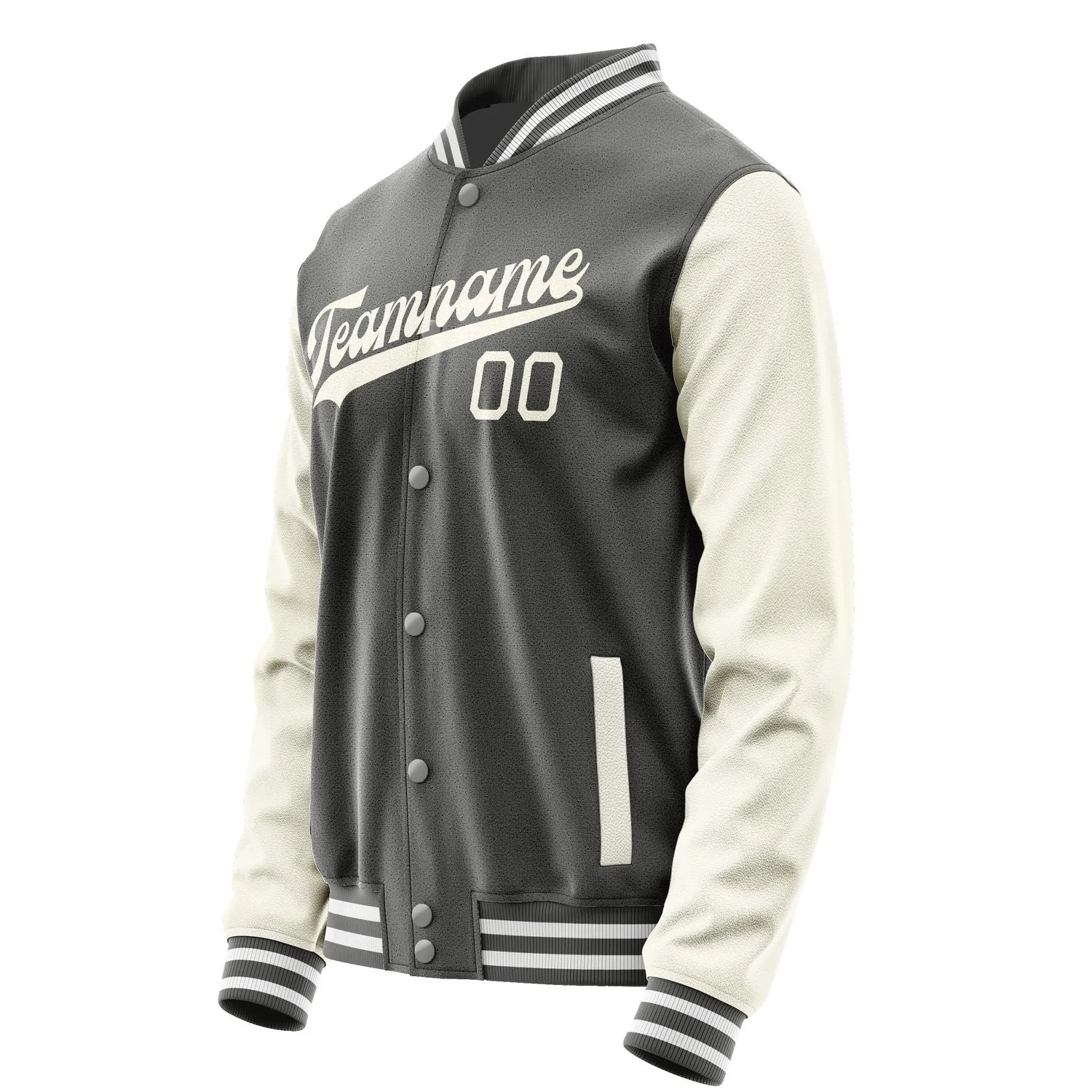 Custom Dark Grey Cream Jacket sold by Tailorly product image thumbnail 2