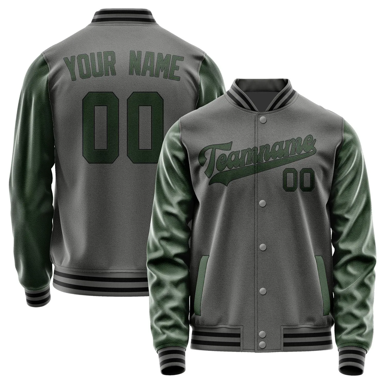 Custom Dark Grey Dark Green Jacket sold by Tailorly
