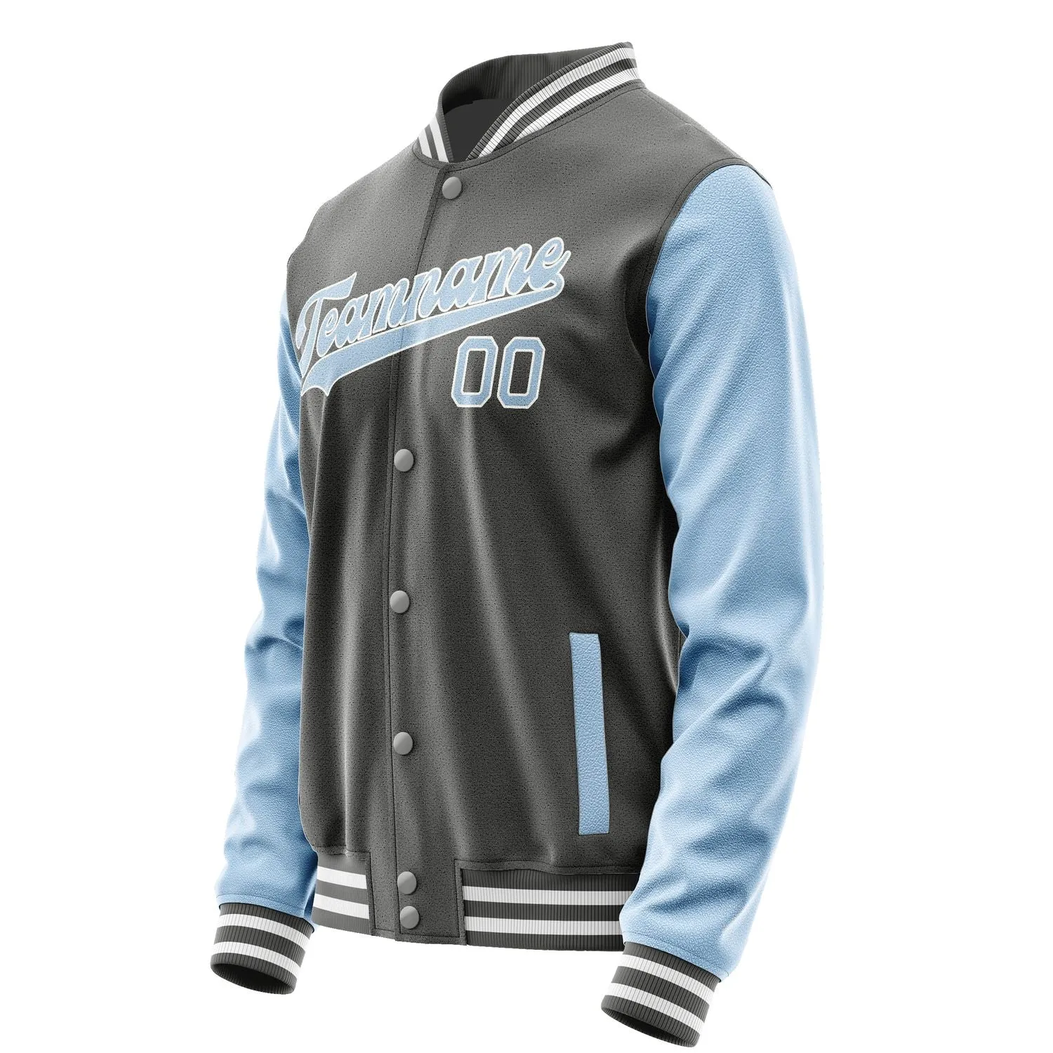 Custom Dark Grey Light Blue Jacket sold by Tailorly product image thumbnail 2