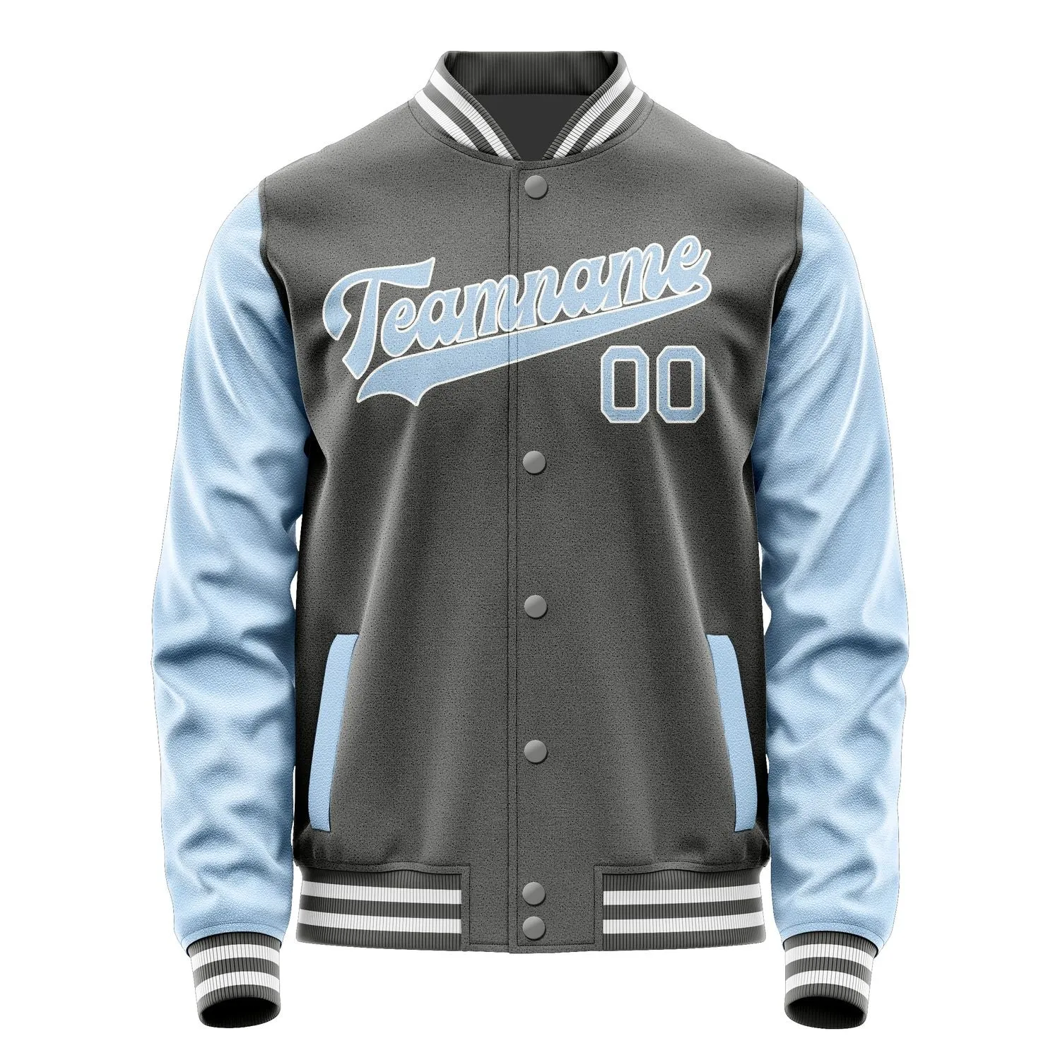 Custom Dark Grey Light Blue Jacket sold by Tailorly product image thumbnail 4