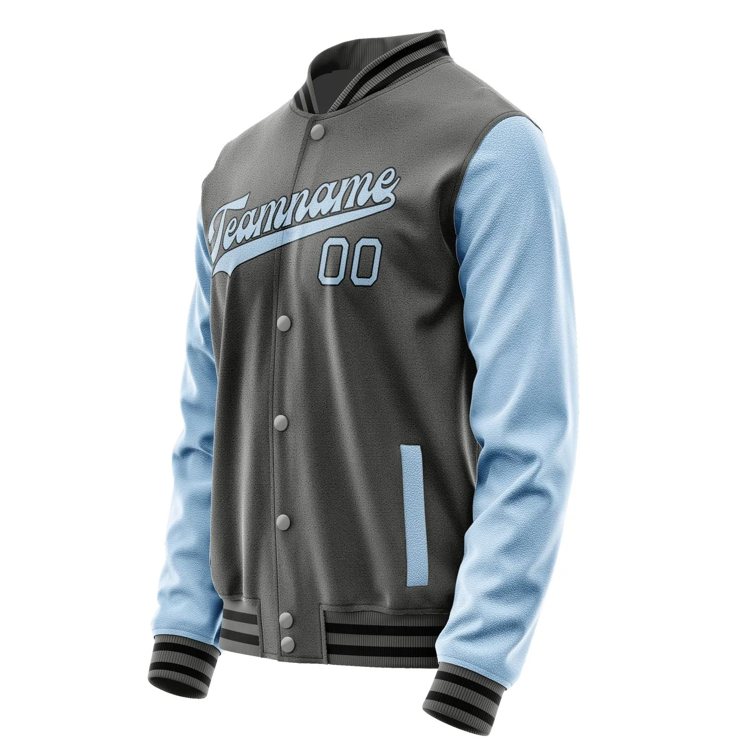 Custom Dark Grey Light Blue Jacket sold by Tailorly product image thumbnail 2