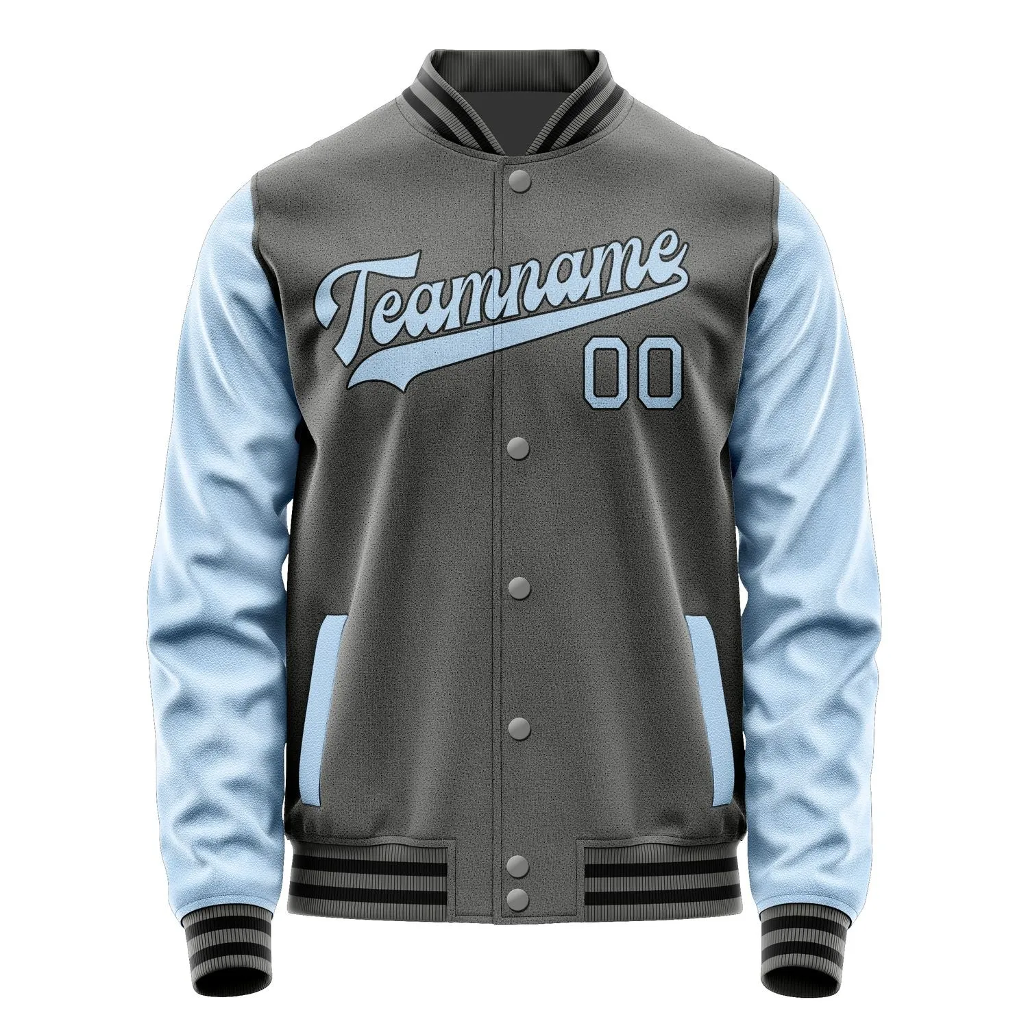 Custom Dark Grey Light Blue Jacket sold by Tailorly product image thumbnail 4
