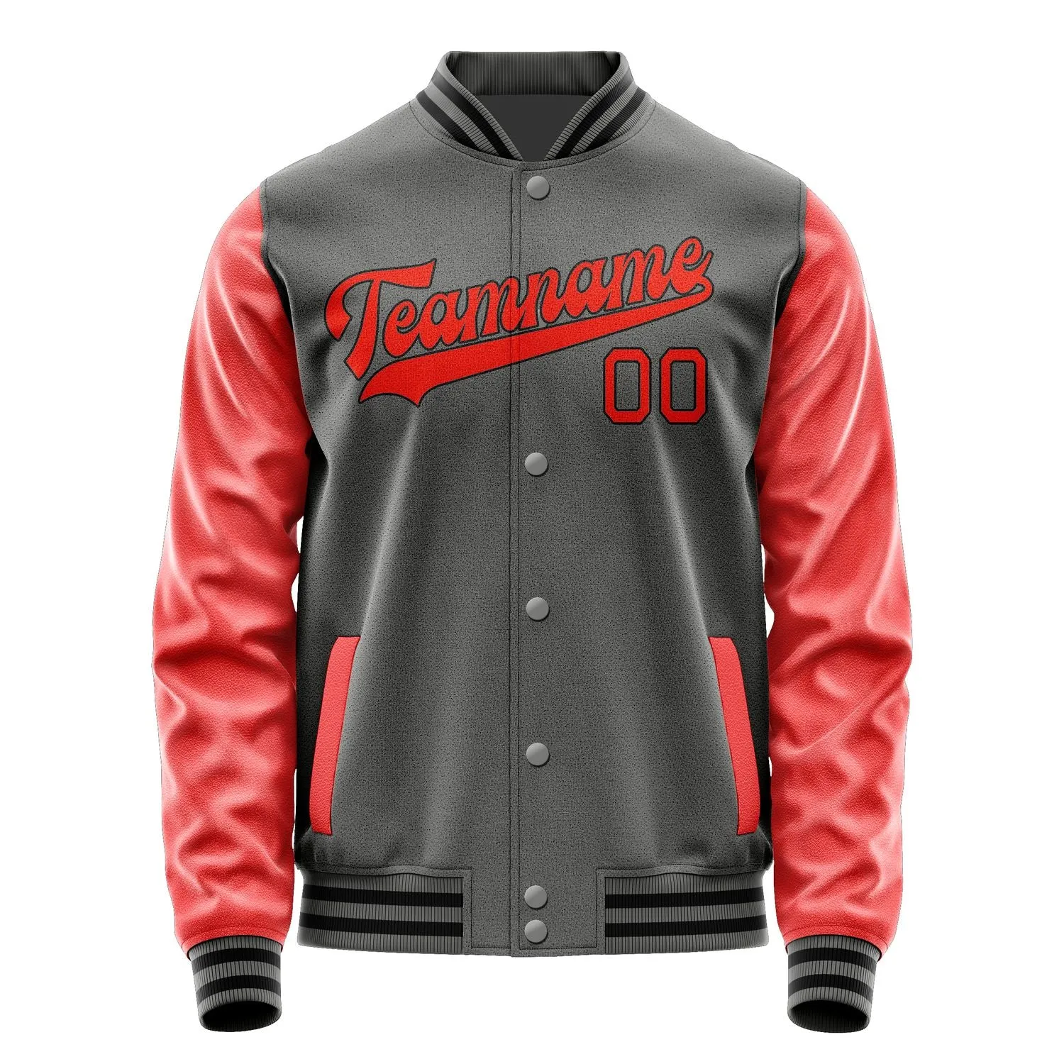 Custom Dark Grey Orange Red Jacket sold by Tailorly product image thumbnail 4