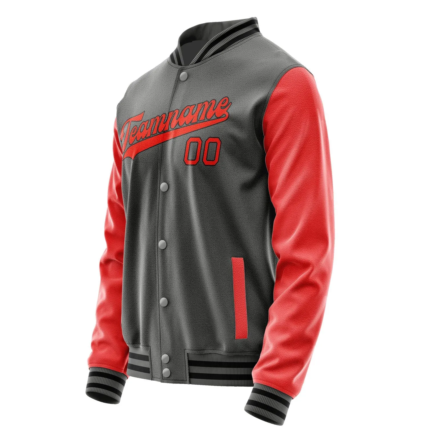 Custom Dark Grey Orange Red Jacket sold by Tailorly product image thumbnail 2