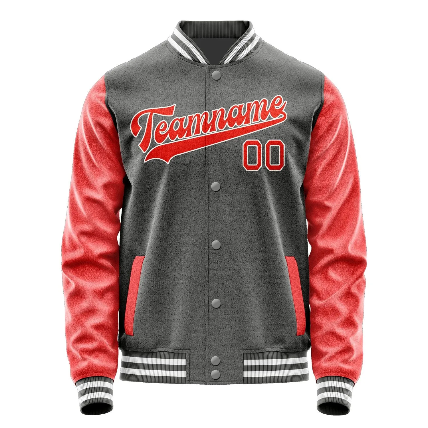Custom Dark Grey Orange Red Jacket sold by Tailorly product image thumbnail 4