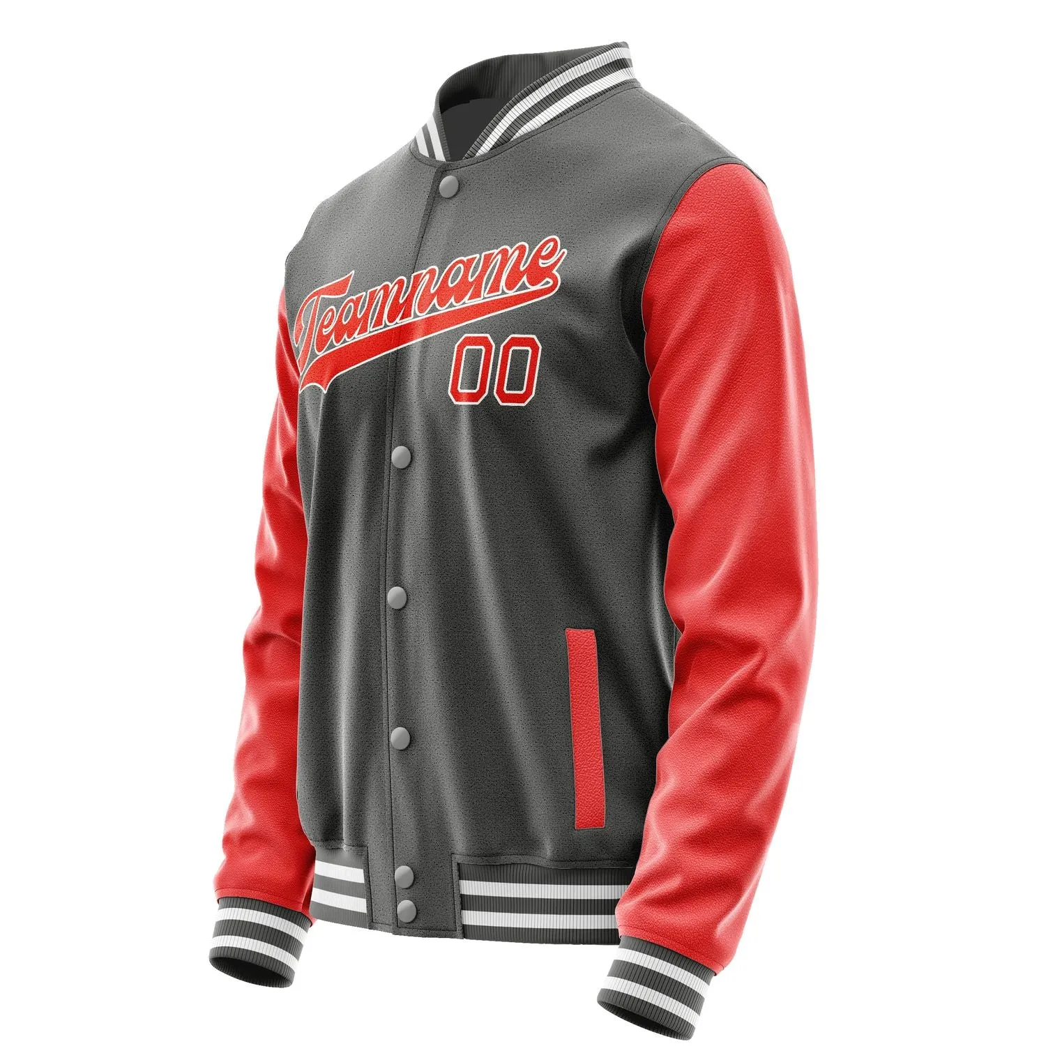 Custom Dark Grey Orange Red Jacket sold by Tailorly product image thumbnail 2