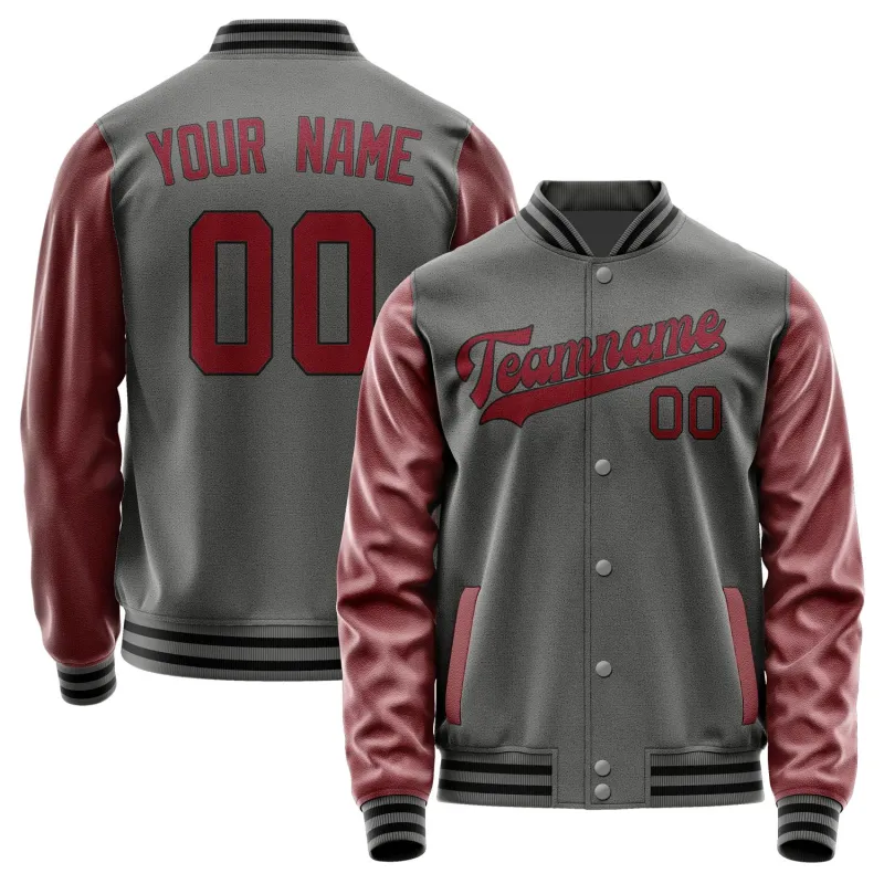 Custom Dark Grey Crimson Red Jacket sold by Tailorly