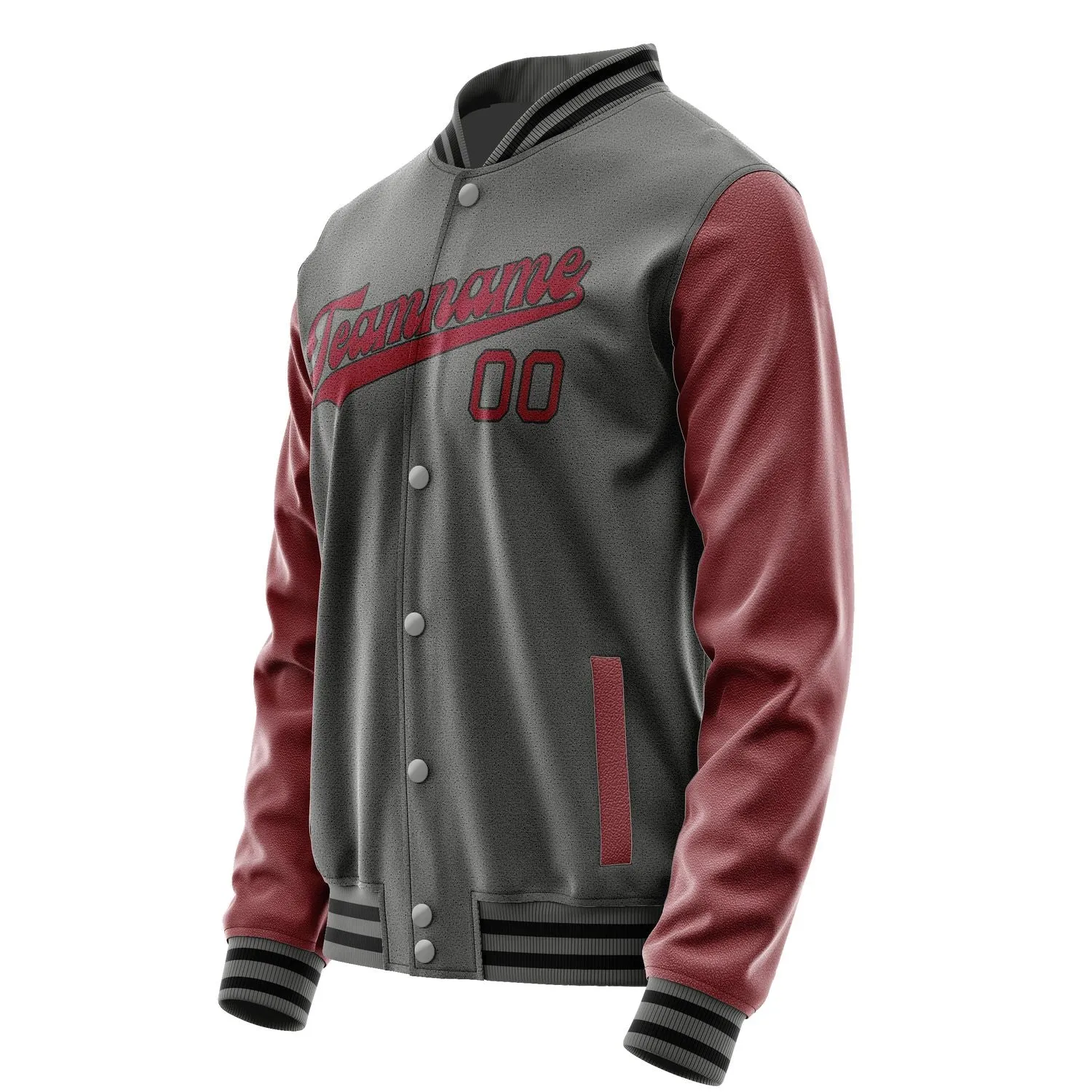 Custom Dark Grey Crimson Red Jacket sold by Tailorly product image thumbnail 2