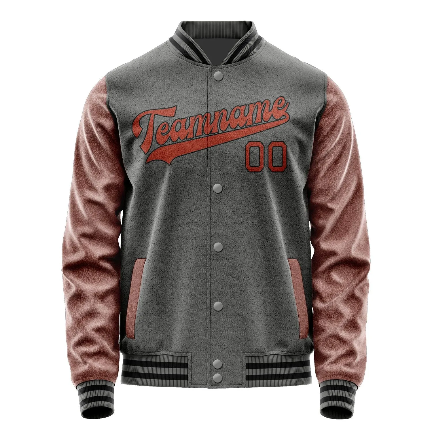 Custom Dark Grey Coral Red Jacket sold by Tailorly product image thumbnail 4