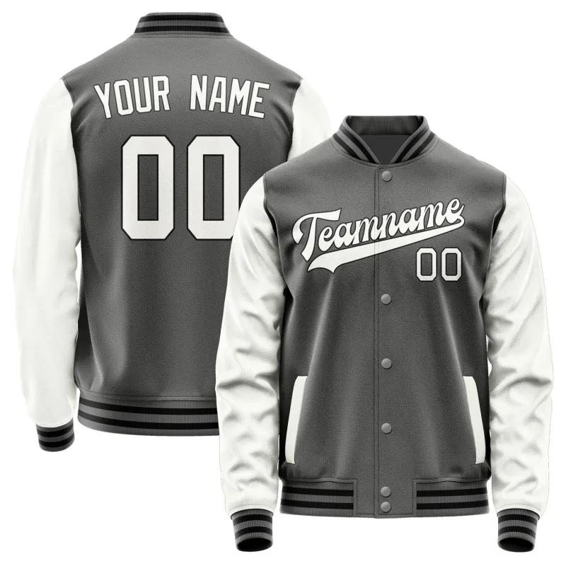 Custom Dark Grey White Jacket sold by Tailorly