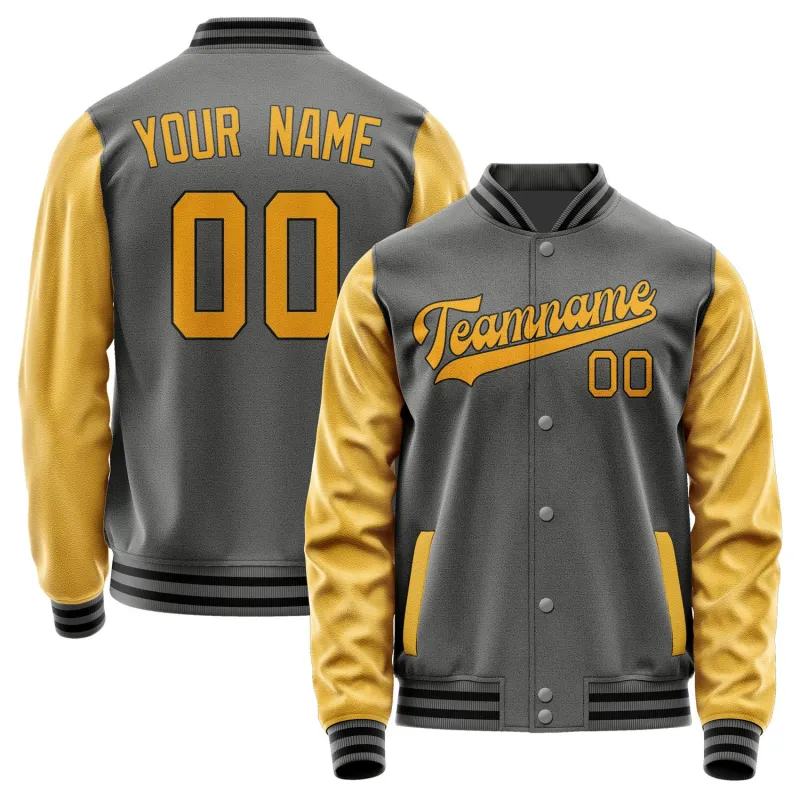 Custom Dark Grey Yellow Jacket sold by Tailorly