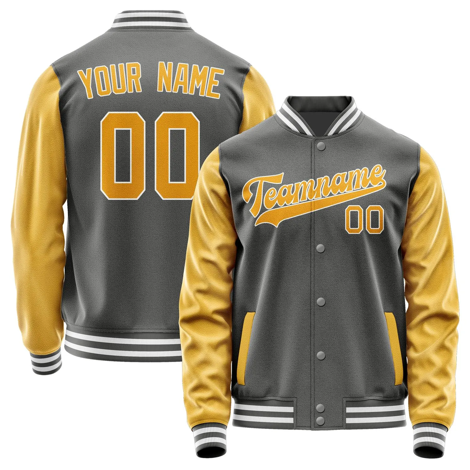 Custom Dark Grey Yellow Jacket sold by Tailorly
