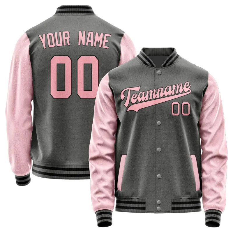 Custom Dark Grey Light Pink Jacket sold by Tailorly