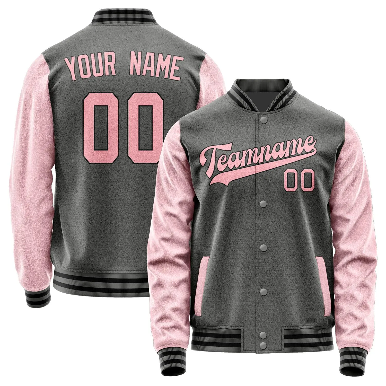 Custom Dark Grey Light Pink Jacket sold by Tailorly