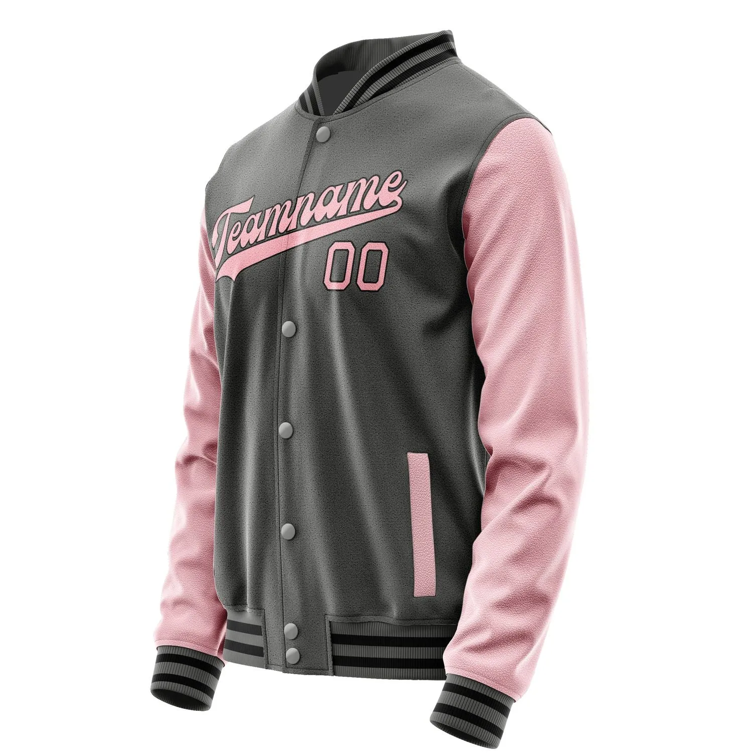 Custom Dark Grey Light Pink Jacket sold by Tailorly product image thumbnail 2