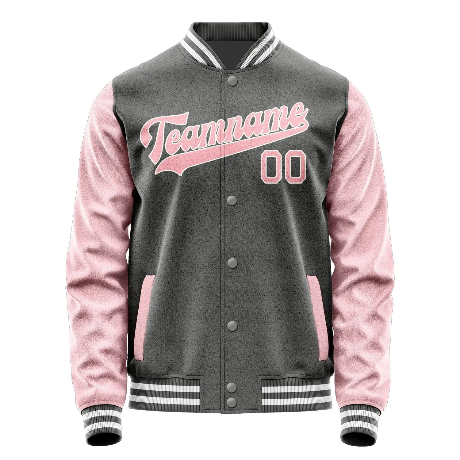 Custom Dark Grey Light Pink Jacket sold by Tailorly product image thumbnail 4
