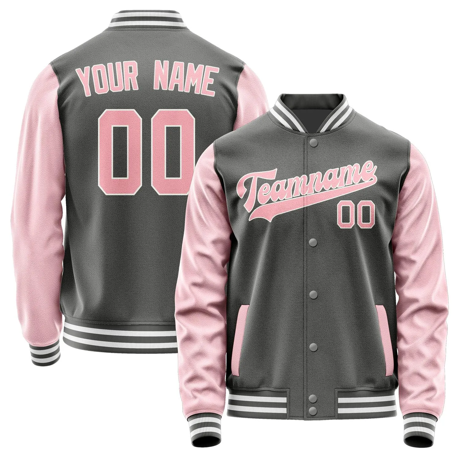Custom Dark Grey Light Pink Jacket sold by Tailorly