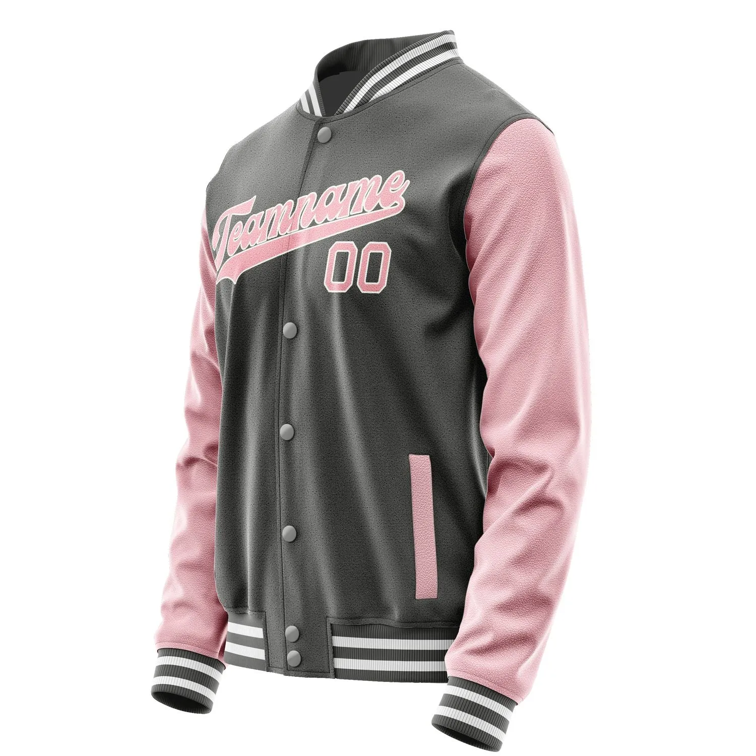 Custom Dark Grey Light Pink Jacket sold by Tailorly product image thumbnail 2