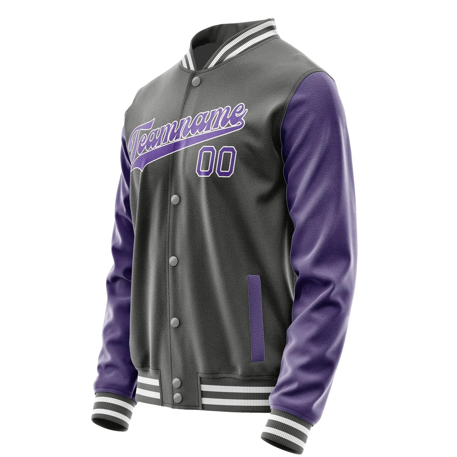 Custom Dark Grey Light Purple Jacket sold by Tailorly product image thumbnail 2
