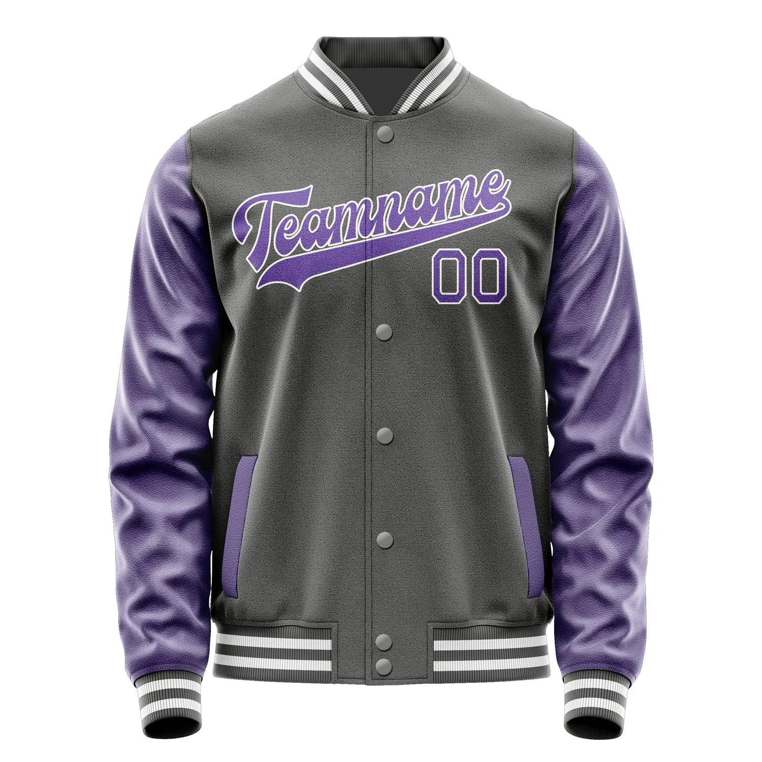 Custom Dark Grey Light Purple Jacket sold by Tailorly product image thumbnail 4