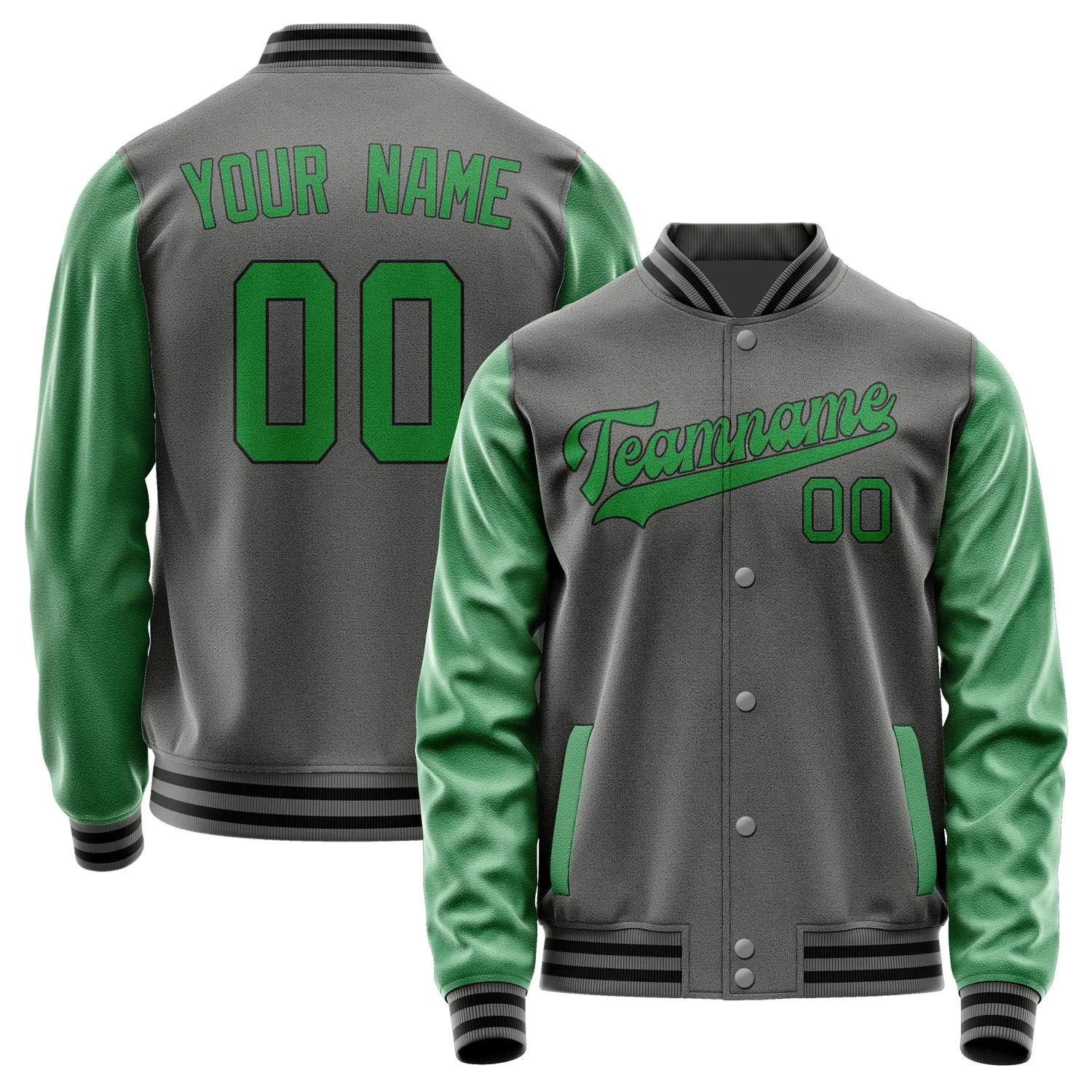 Custom Dark Grey Emerald Green Jacket sold by Tailorly