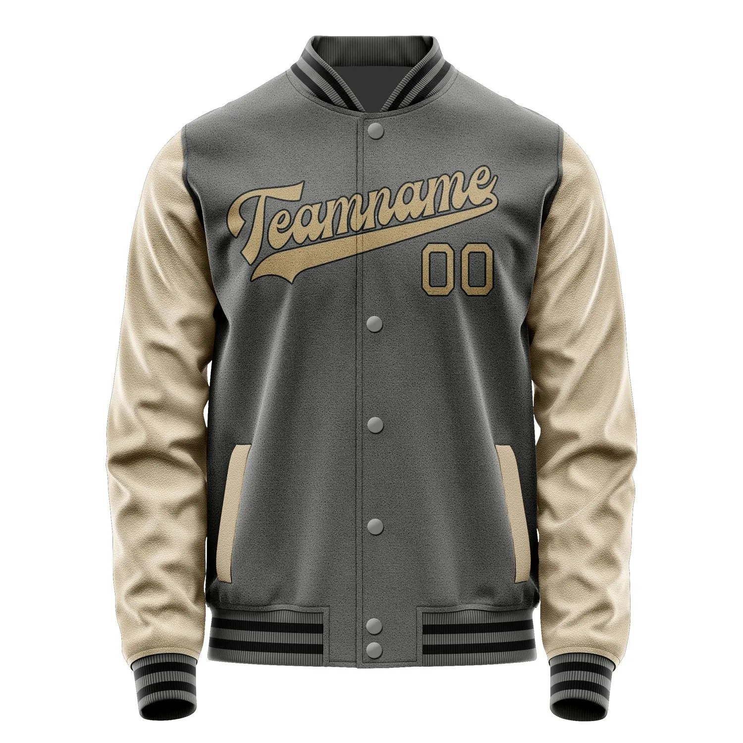 Custom Dark Grey Light Khaki Jacket sold by Tailorly product image thumbnail 4