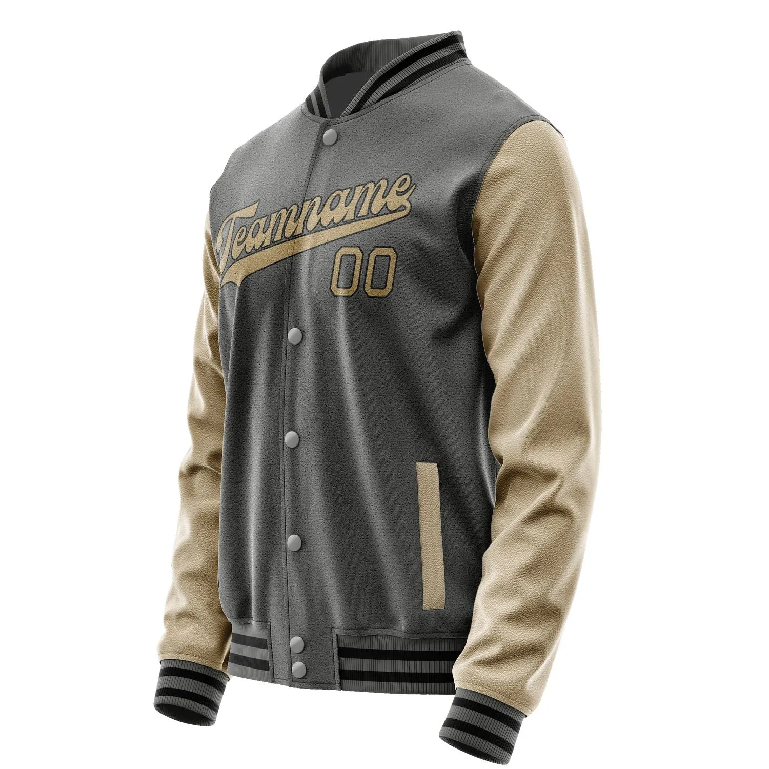 Custom Dark Grey Light Khaki Jacket sold by Tailorly product image thumbnail 2