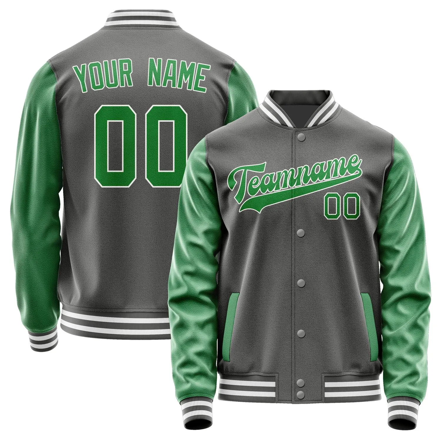 Custom Dark Grey Emerald Green Jacket sold by Tailorly