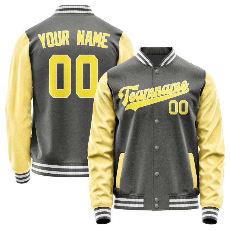 Custom Dark Grey Light Yellow Jacket sold by Tailorly
