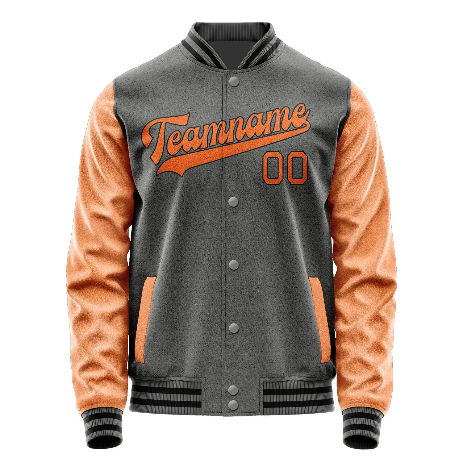 Custom Dark Grey Orange Jacket sold by Tailorly product image thumbnail 4