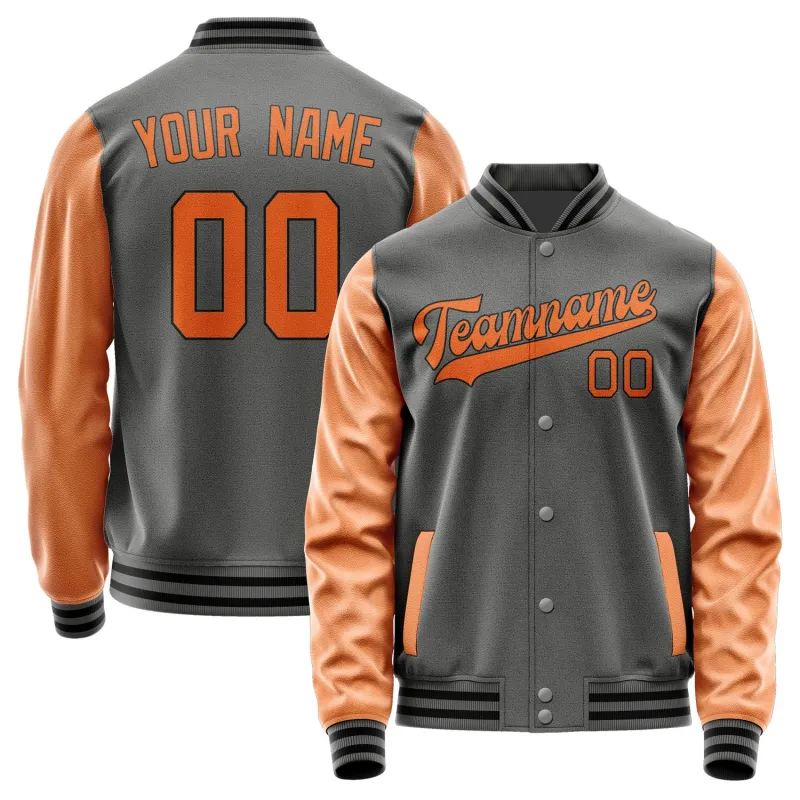 Custom Dark Grey Orange Jacket sold by Tailorly