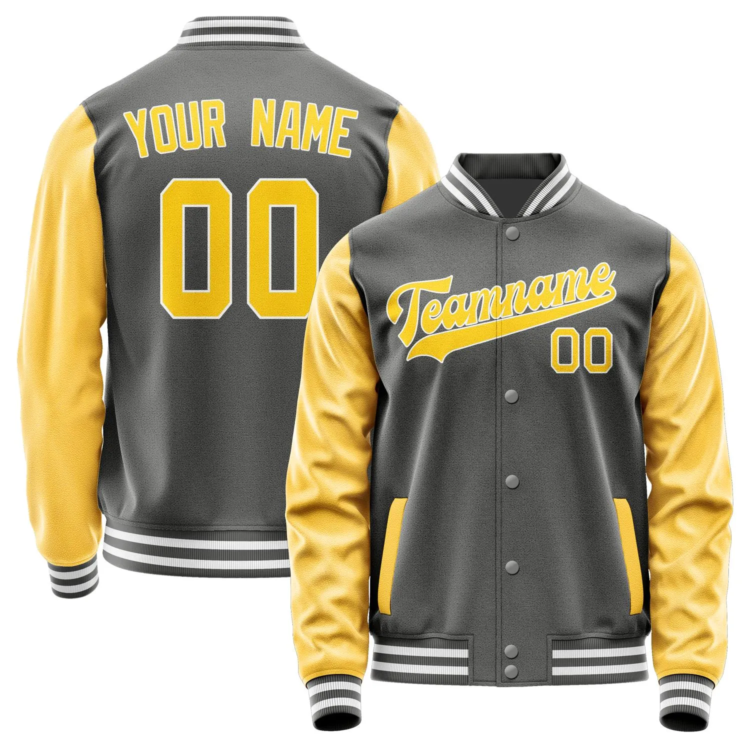 Custom Dark Grey Gold Jacket sold by Tailorly