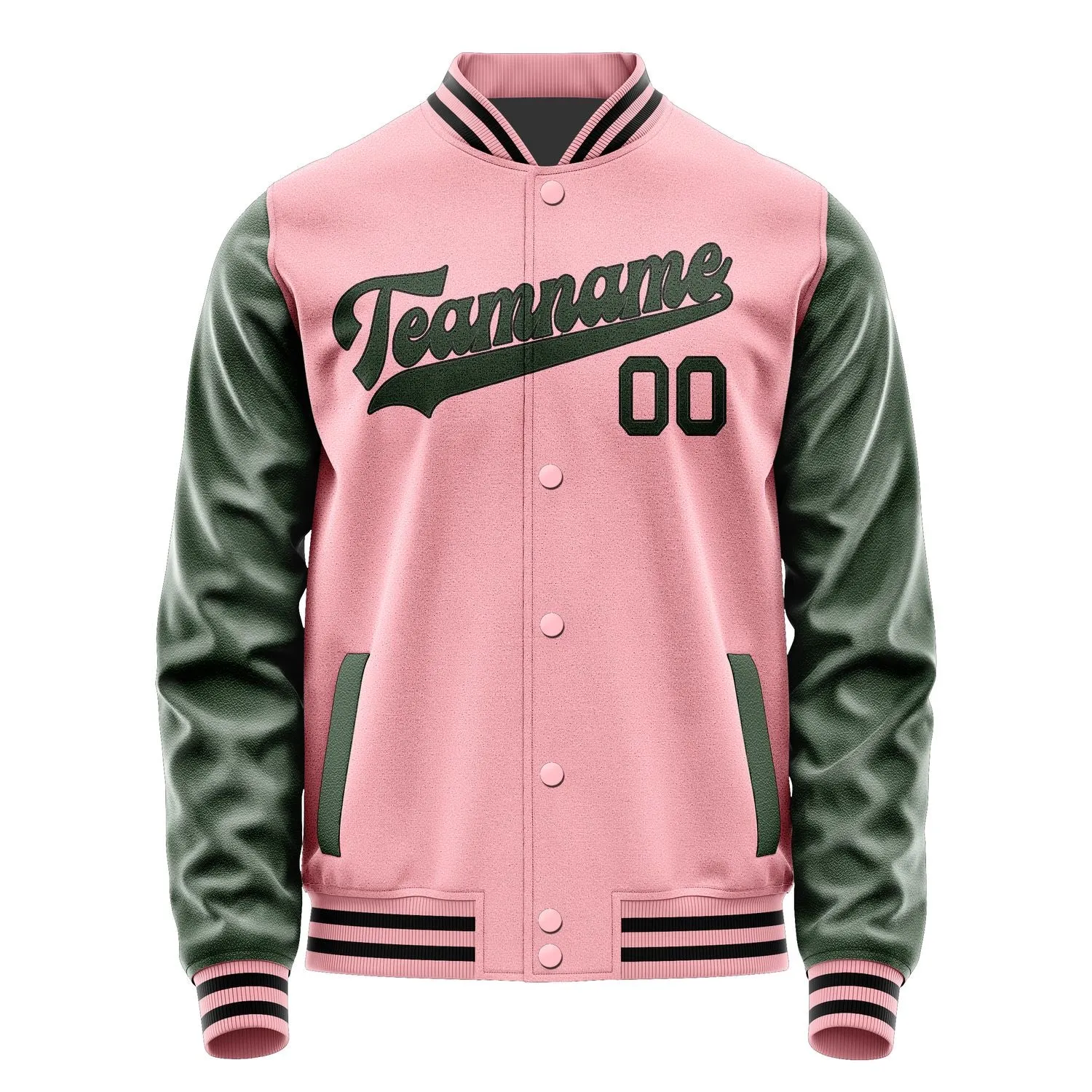 Custom Light Pink Dark Green Jacket sold by Tailorly product image thumbnail 4