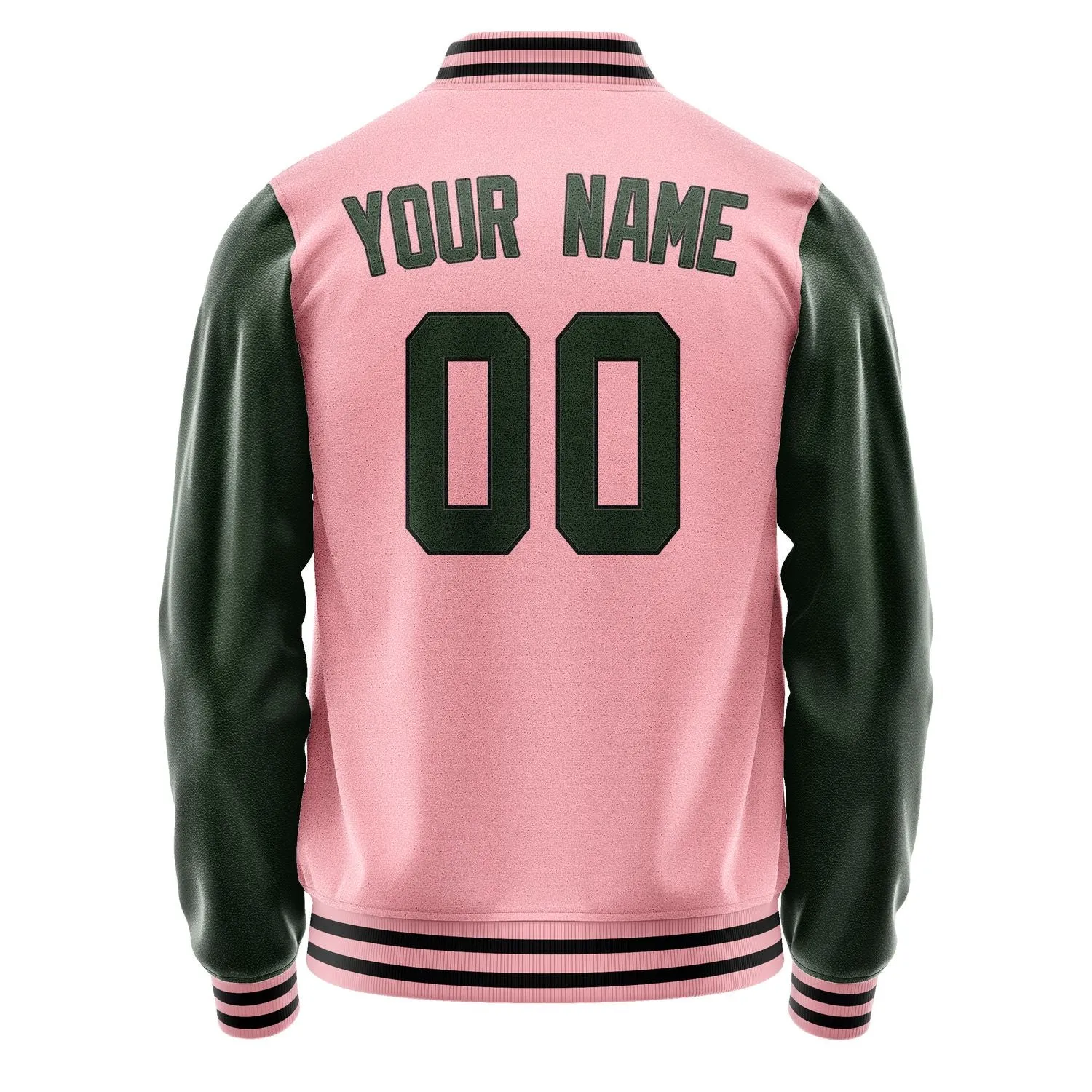 Custom Light Pink Dark Green Jacket sold by Tailorly product image thumbnail 3