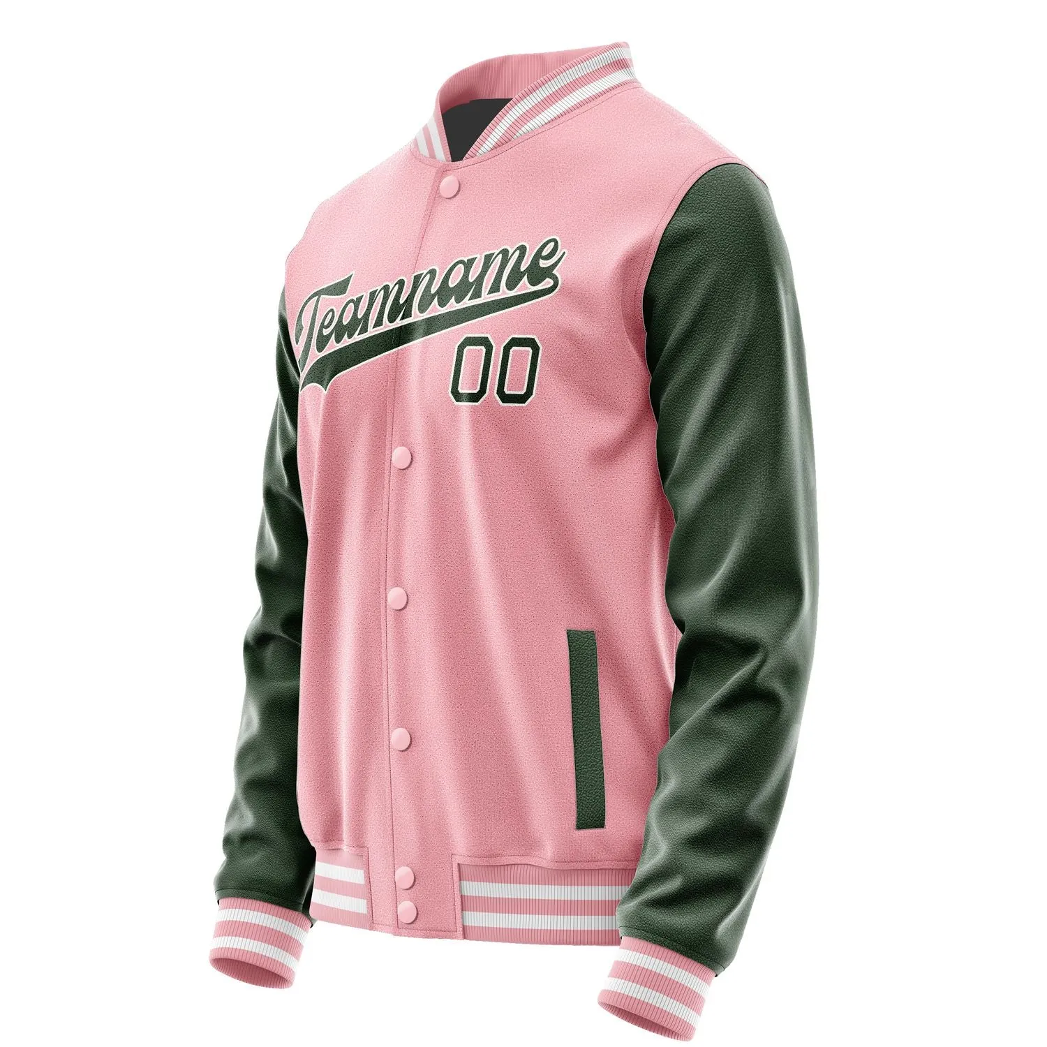 Custom Light Pink Dark Green Jacket sold by Tailorly product image thumbnail 2