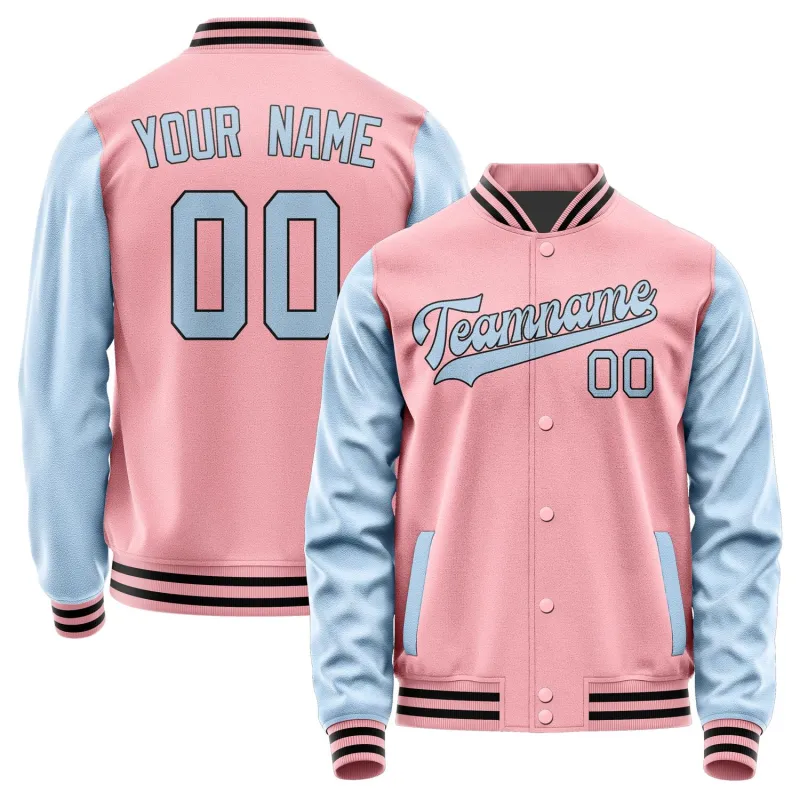 Custom Light Pink Light Blue Jacket sold by Tailorly