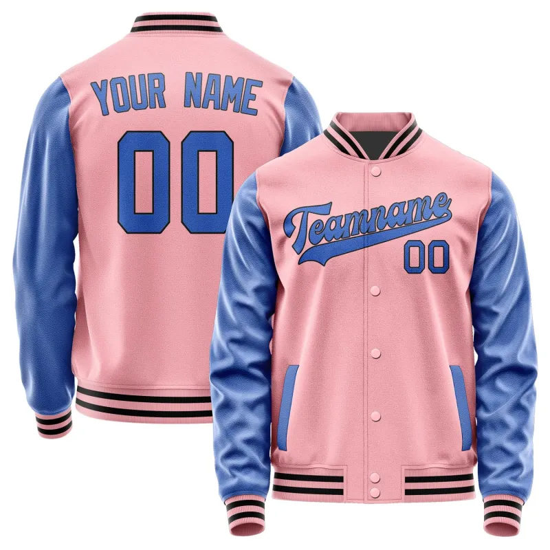 Custom Light Pink Sky Blue Jacket sold by Tailorly