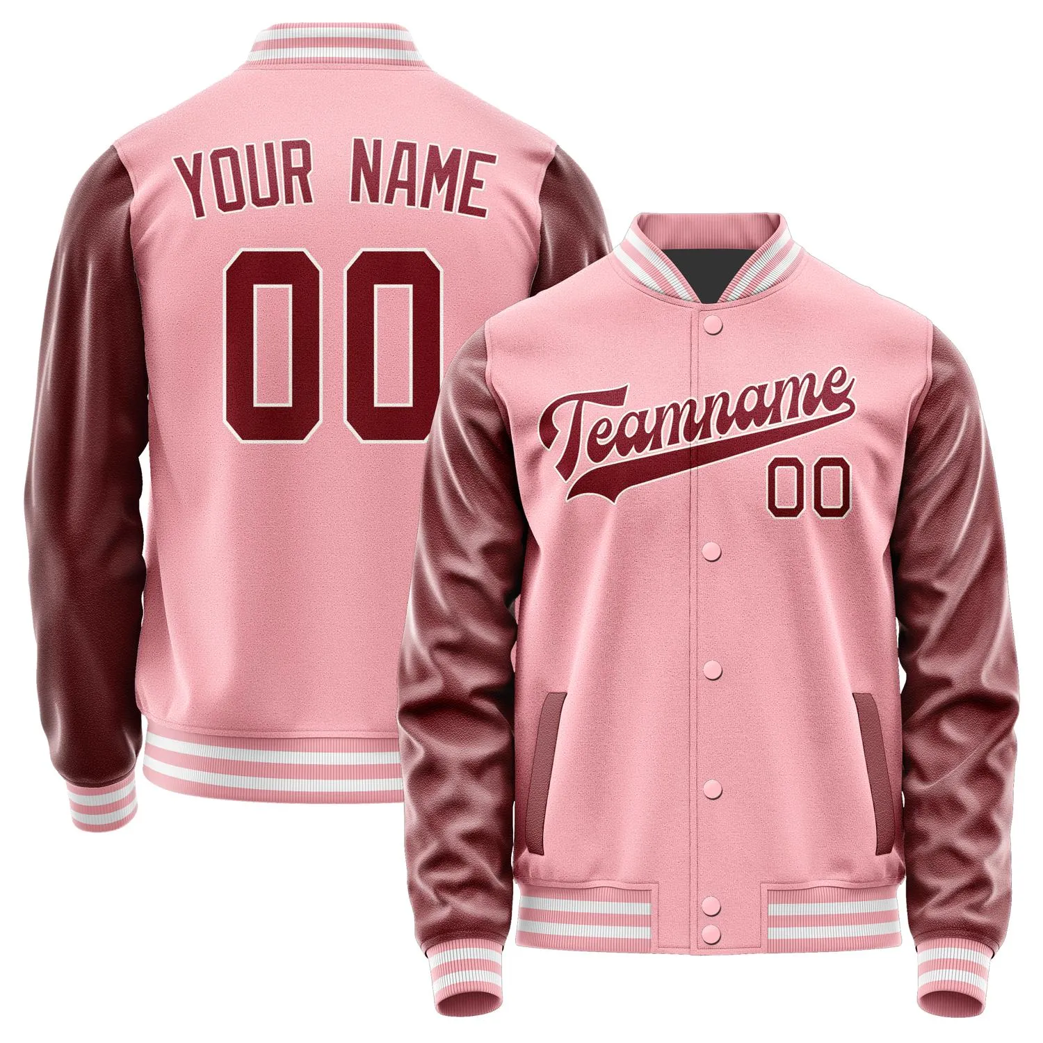 Custom Light Pink Crimson Red Jacket sold by Tailorly